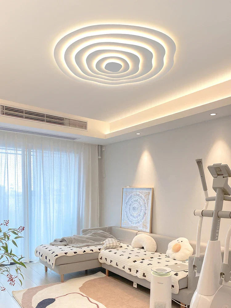 Modern Ripple LED Ceiling Chandelier for Living Room Bedroom Study Decor