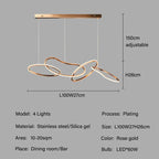 Rose Gold Maillon Pendant Light for Minimalist Dining Room Décor