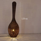 Bamboo Floor Lamp: Unique Rattan Light for Living Room, Bedroom, Teahouse Decor