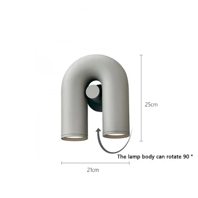 U-Shaped Adjustable Wall Lamp for Bedroom, Staircase, and Balcony