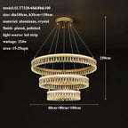 2024 Modern Crystal LED Chandelier for Living & Dining Room Decor