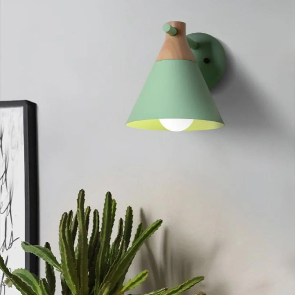 Nordic Iron Art Wall Sconce Shade with E27 Base for Modern Living Spaces