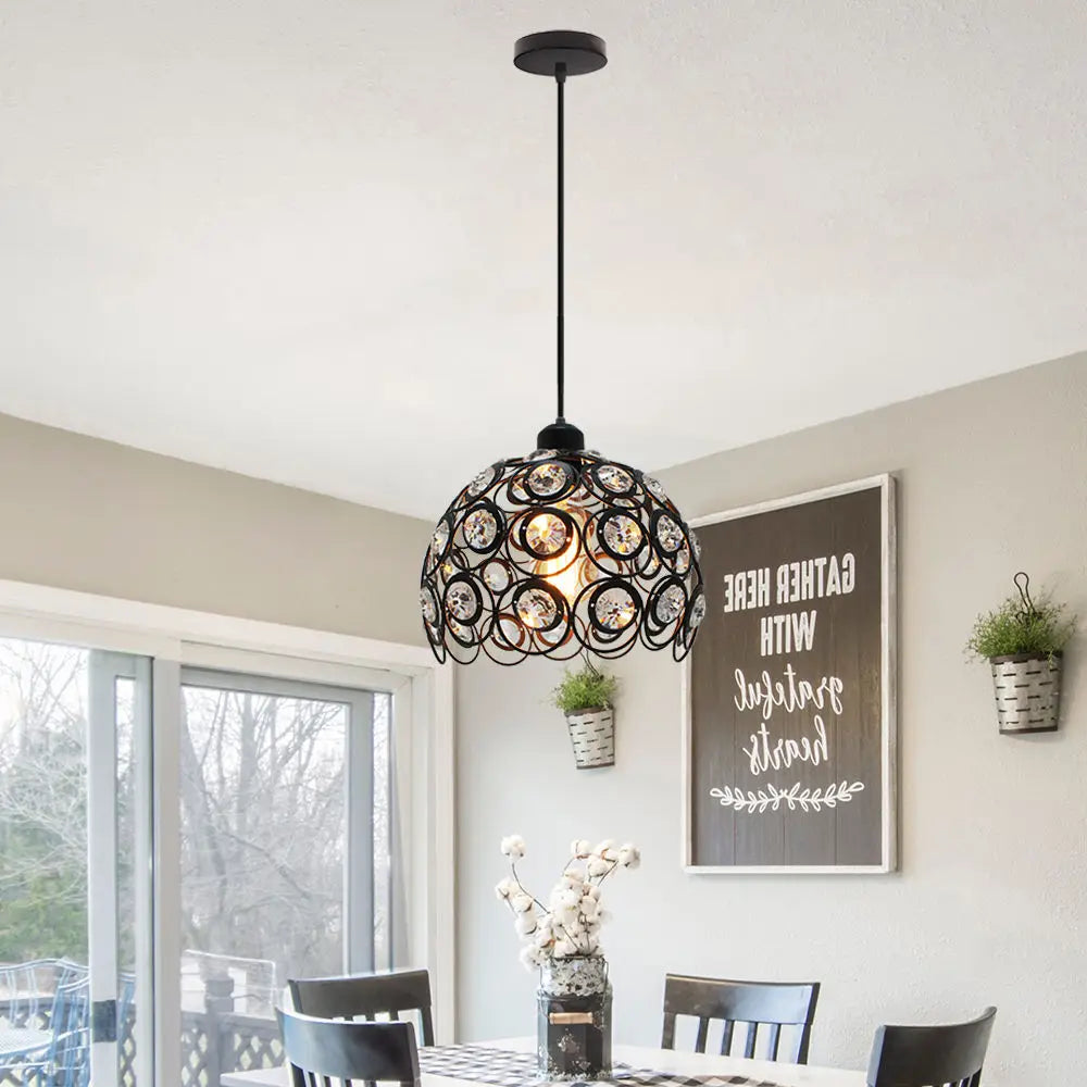 Crystal K9 Pendant Lamp: Modern Industrial Lighting for Bedroom and Kitchen
