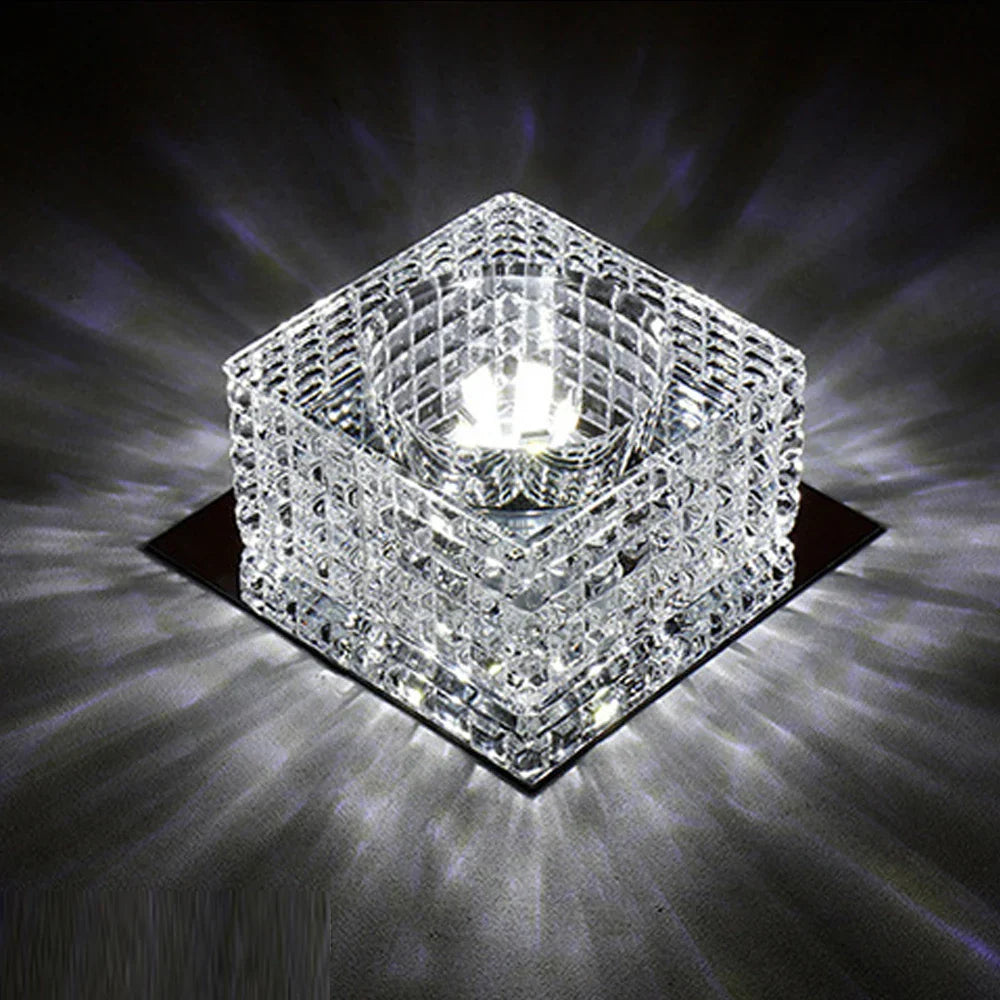 Modern Crystal Square LED Ceiling Wall Light for Home Decoration