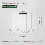 Modern Nordic Line Chandelier for Dining Table and Bar Settings