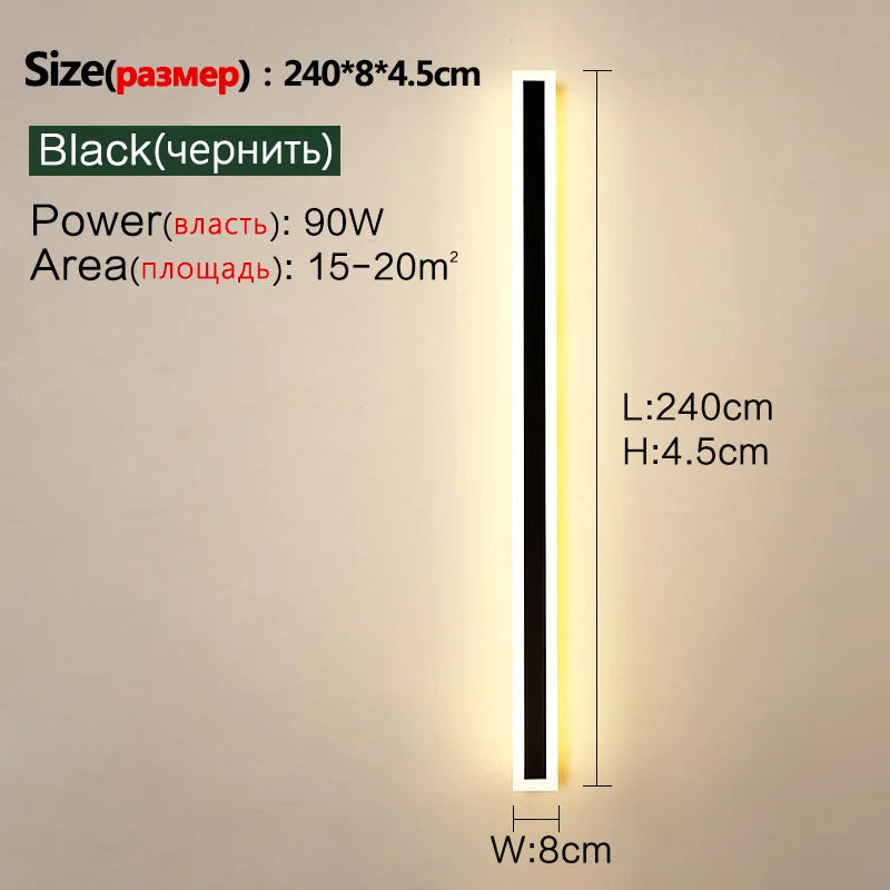 Minimalist Wall Lamp Strip Light for Outdoor Garden Decor