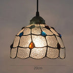 Stained Glass Pteris Pendant Light Chandelier for Dining Room and Bedroom