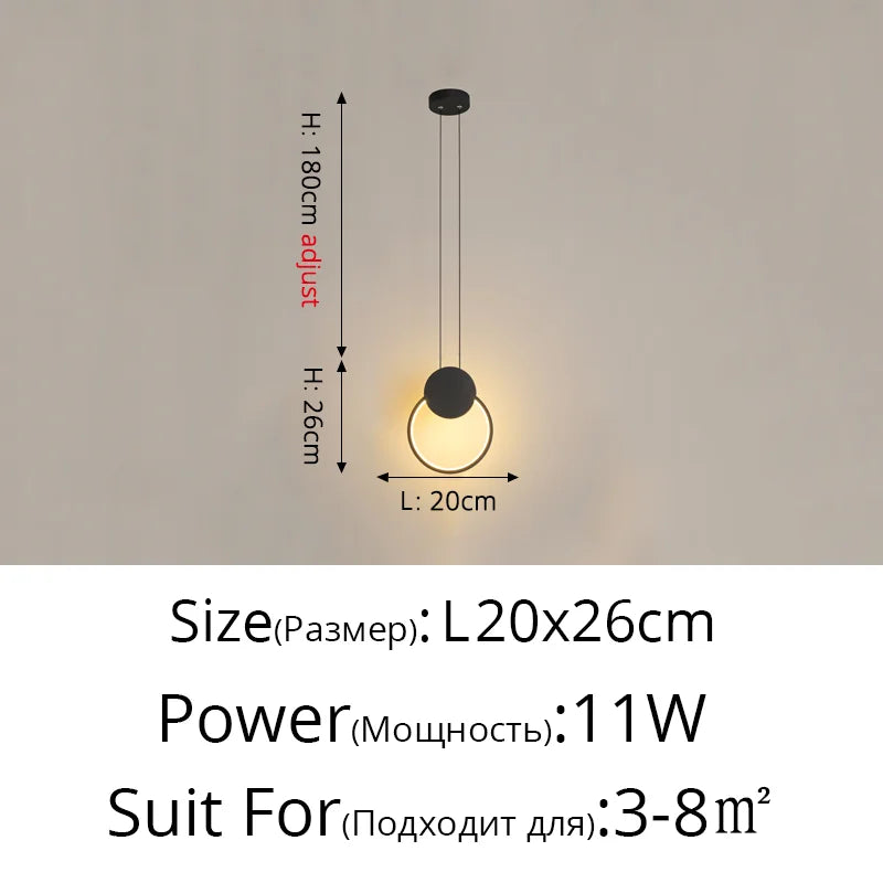 Modern LED Pendant Lights for Living Room Bedroom Bar Decor Lighting