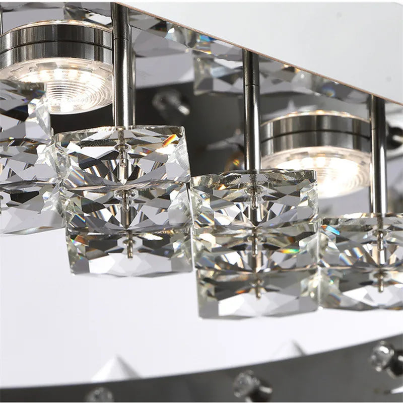 Crystal Ceiling Lamp: Modern Luxury Dimmable Lighting for Living Dining Bedroom