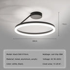 Minimalist Round LED Ceiling Chandelier | Aluminum Living Room Bedroom Light Fixtures