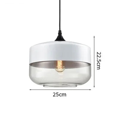 Wood Color Glass LED Pendant Light for Bedroom Dinning Living Room