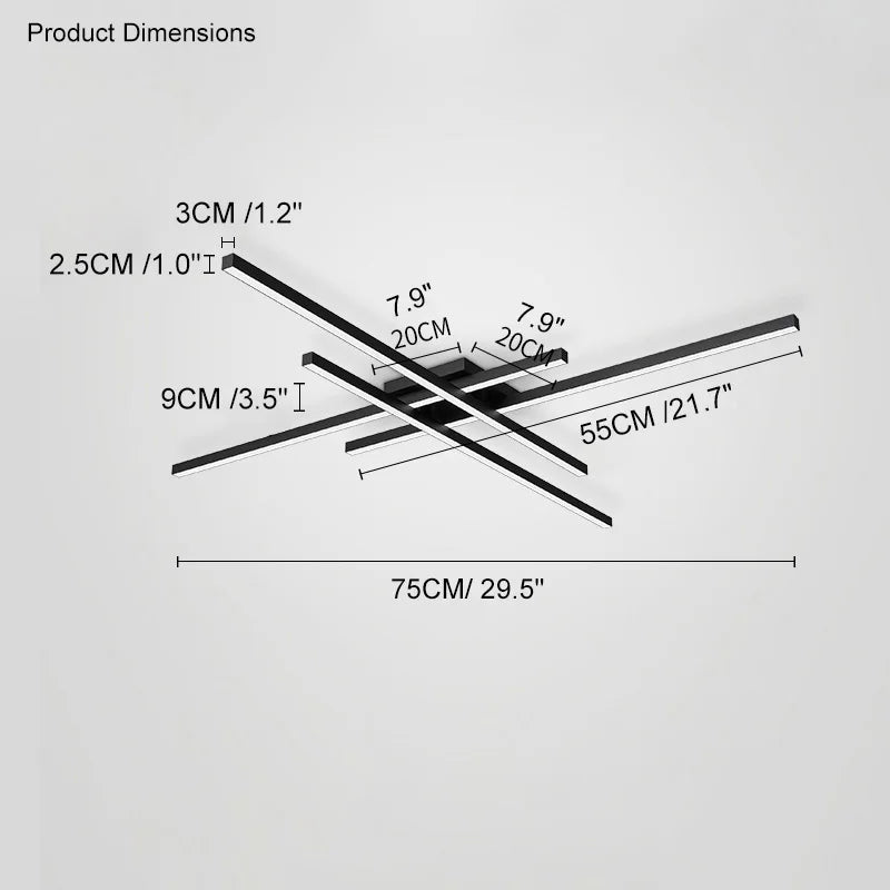 Black Chandelier LED Ceiling Lamp for Master Bedroom Living Room Energy Saving Light