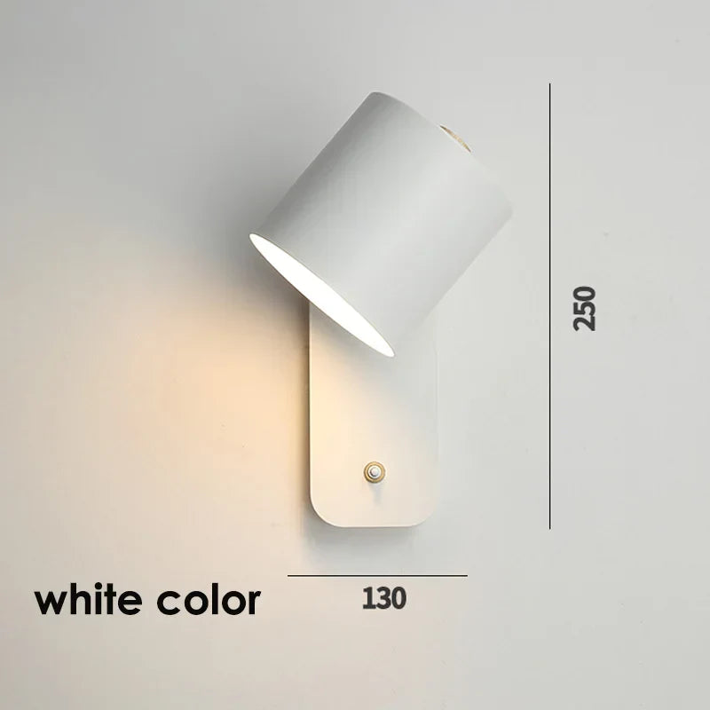 Rotatable Nordic Bedside Wall Lamp with Switch | Adjustable Light for Home Decor & Reading