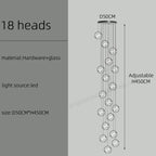 Modern LED Chandelier Ring Light Lamp Suspension Staircase Lighting