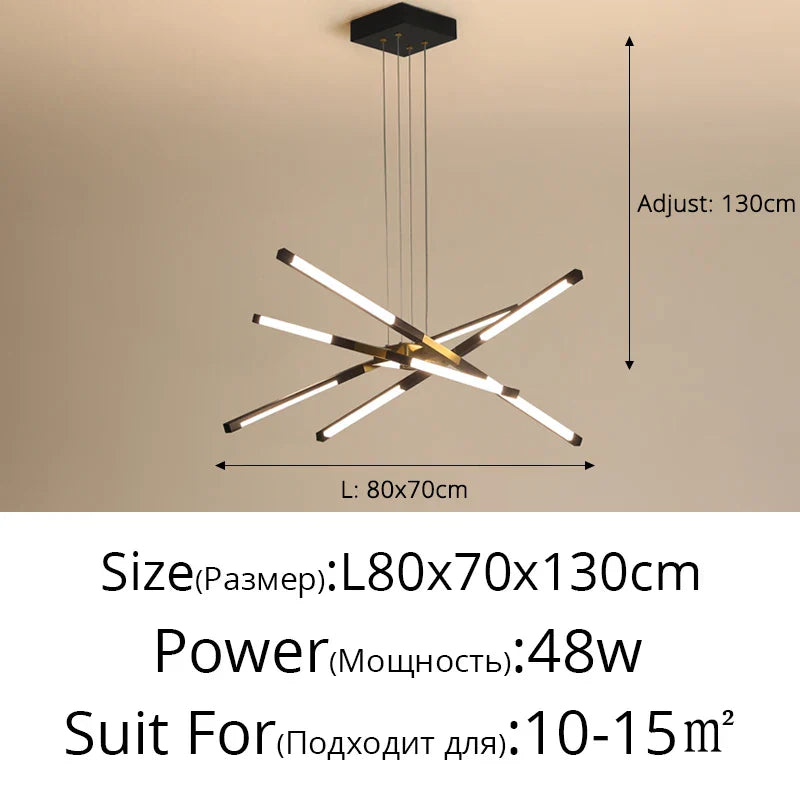 Dimmable LED Ceiling Chandelier, Modern Interior Lighting for Dining Room, Bedroom, Living Room