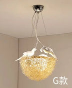 Nordic Bird's Nest Cafe Chandelier LED Art Luminaria - Romantic & Unique Lighting