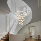 Sophisticated Duplex Living Room Chandelier & LED Circles Lighting Fixtures