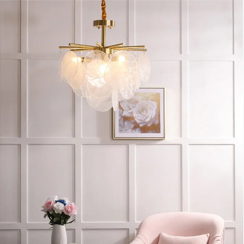 Shell Shape Glass Chandelier Ceiling Lamp - Modern Nordic Style Pendant Light