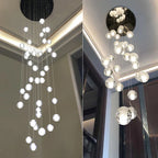 Crystal Ball Chandelier Pendant Light for Staircase Hallway Bar Décor