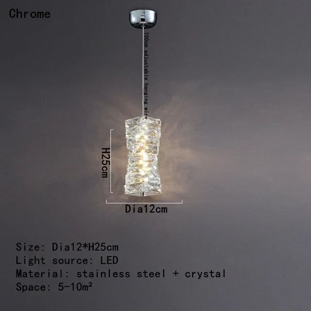 Crystal Dining Table Pendant Lamp: Elegant Led Decoration for Kitchen Island, Restaurant, Living Room