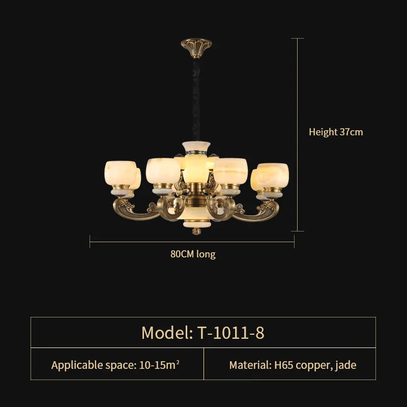 Luxury Copper Marble Chandelier: Brighten Your Home with Elegant Chinese Wind Style