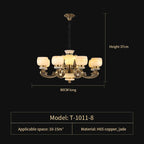 Luxury Copper Marble Chandelier: Brighten Your Home with Elegant Chinese Wind Style