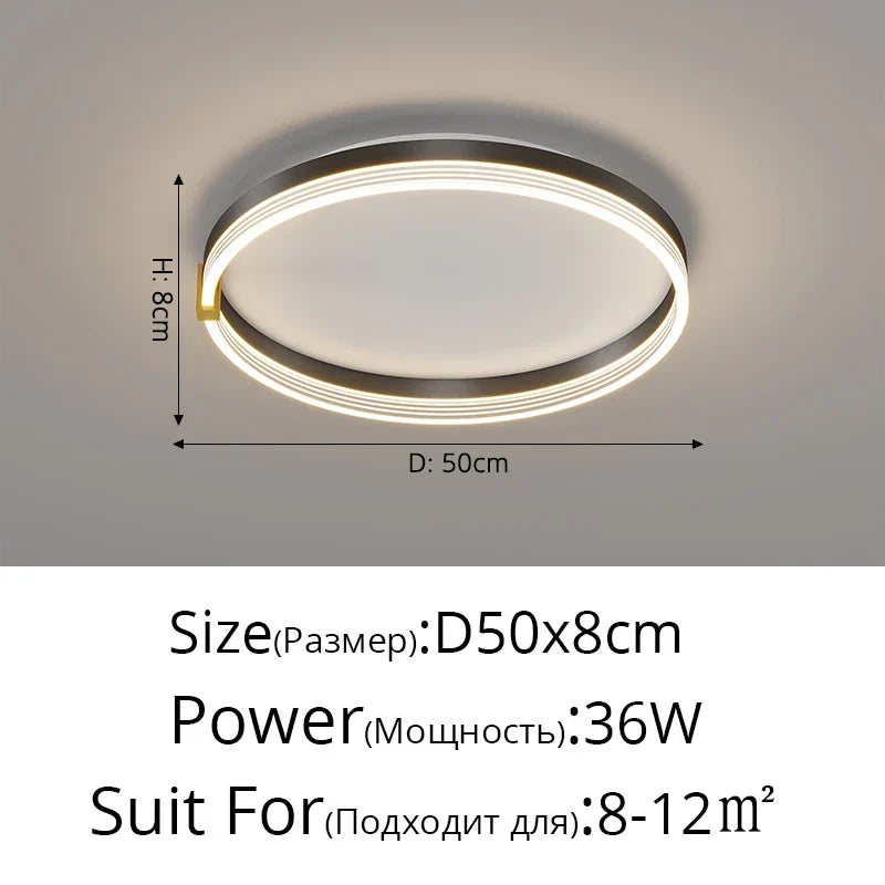 Modern Round Ring LED Ceiling Chandelier for Living Room and Bedroom