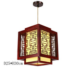 Antique Wood Pendant Lights for Dining Room, LED Living Room Decor Lighting Fixtures