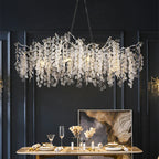 Silver Money Tree Crystal Chandelier for Kitchen Bedroom & Living Room