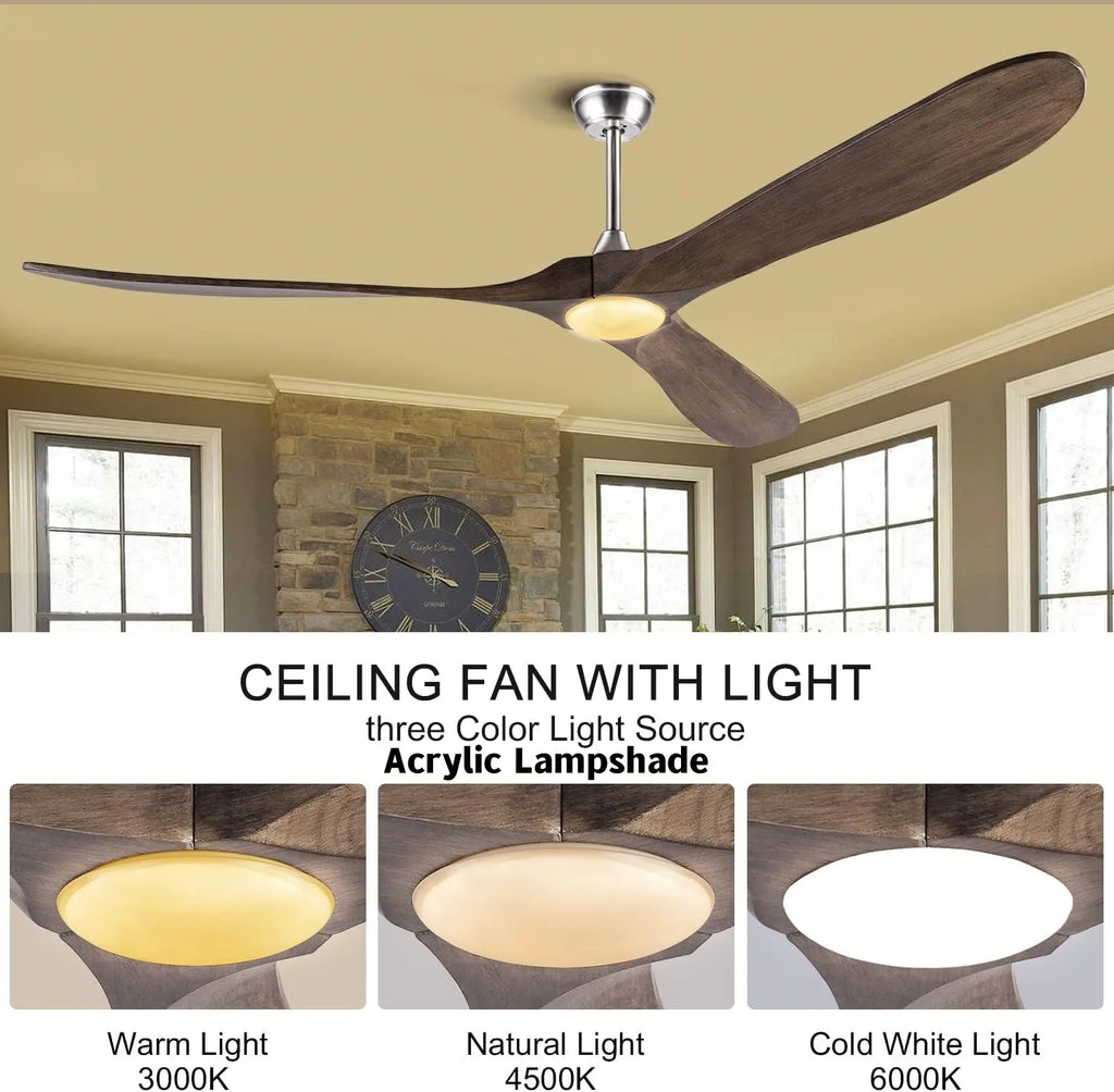 Retro Large Ceiling Fan With Lights And Control.