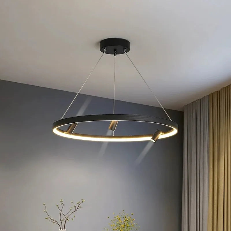 Nordic Black LED Pendant Lights for Home Decor - 80x10cm