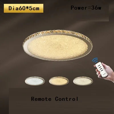 Crystal Round Ceiling Lamp Elegant LED Lighting for Bedroom & Living Room