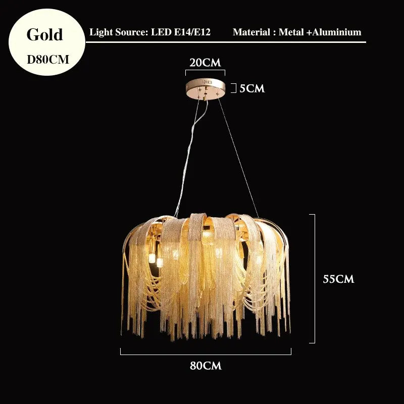 Tassel Luxury Chandelier: Postmodern Elegance for Living Room, Restaurant, Bedroom, Hotel