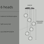 Modern LED Chandelier Ring Light Lamp Suspension Staircase Lighting