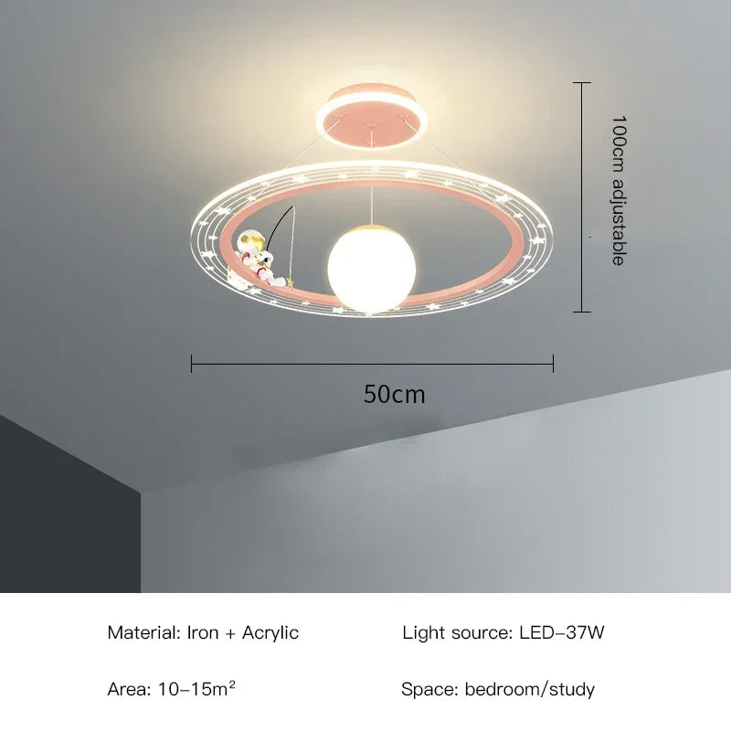 LED Chandelier for Boy's Room with Remote Control and Modern Design