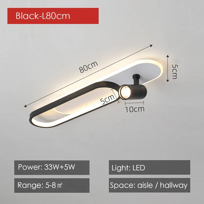 Modern LED Ceiling Lamps with Spotlight, Strip Acrylic Chandeliers Lights for Living Room