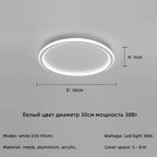 Modern Round LED Ceiling Lights Iron Mounted Dimmable Indoor Lighting