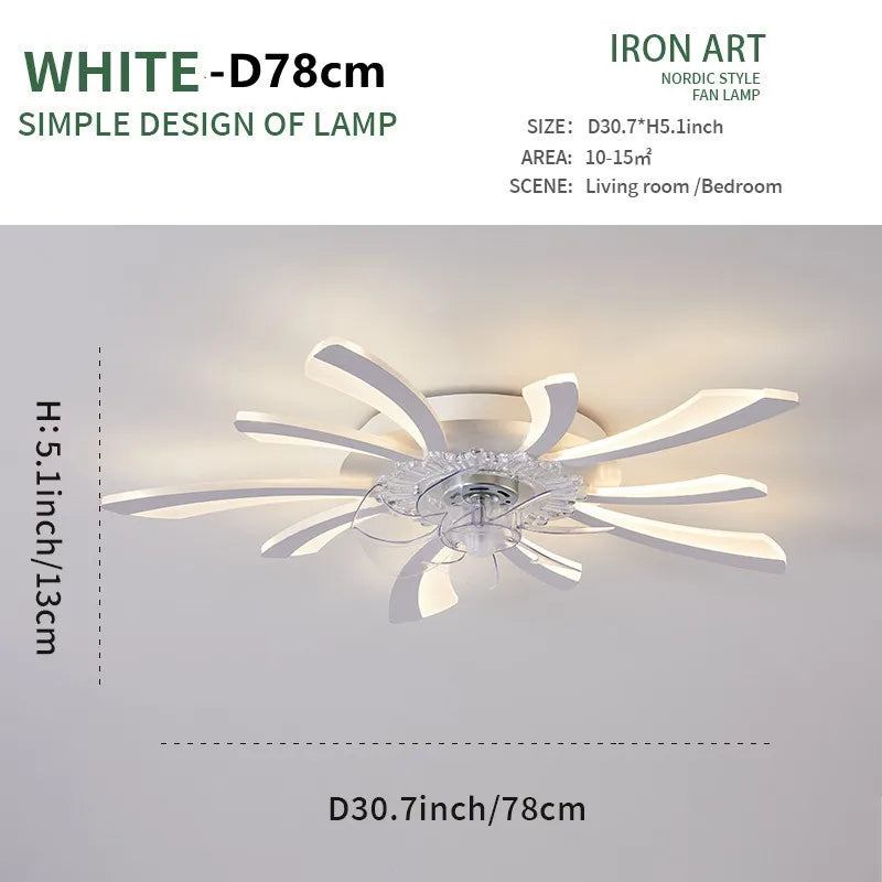 Smart LED Ceiling Fan Light - App Controlled, Silent, Adjustable Speed
