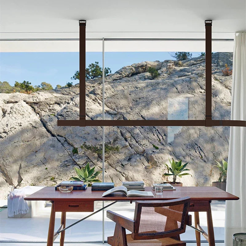 Leather Belt Chandelier Pendant Light for Modern Minimalist Home Decor