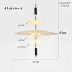 Modern LED Saucer Chandelier Living Room Stairs Dining Table Bar Pendant Lamp