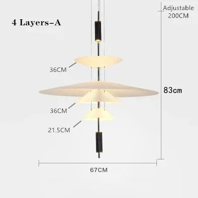 Modern LED Saucer Chandelier Living Room Stairs Dining Table Bar Pendant Lamp