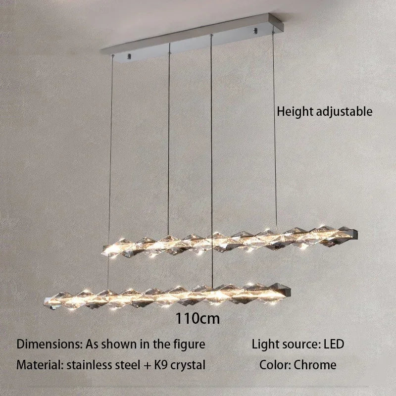 Circle K9 Crystal Pendant Chandelier LED Hall Villa Hanging Light