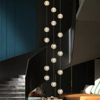 Revolving Stair LED Chandelier - Duplex Villa Hanging Lamp for High-Level Staircase