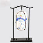 Classical Lantern Floor Lamp Fabric Standing Light for Living Room Bedroom Décor