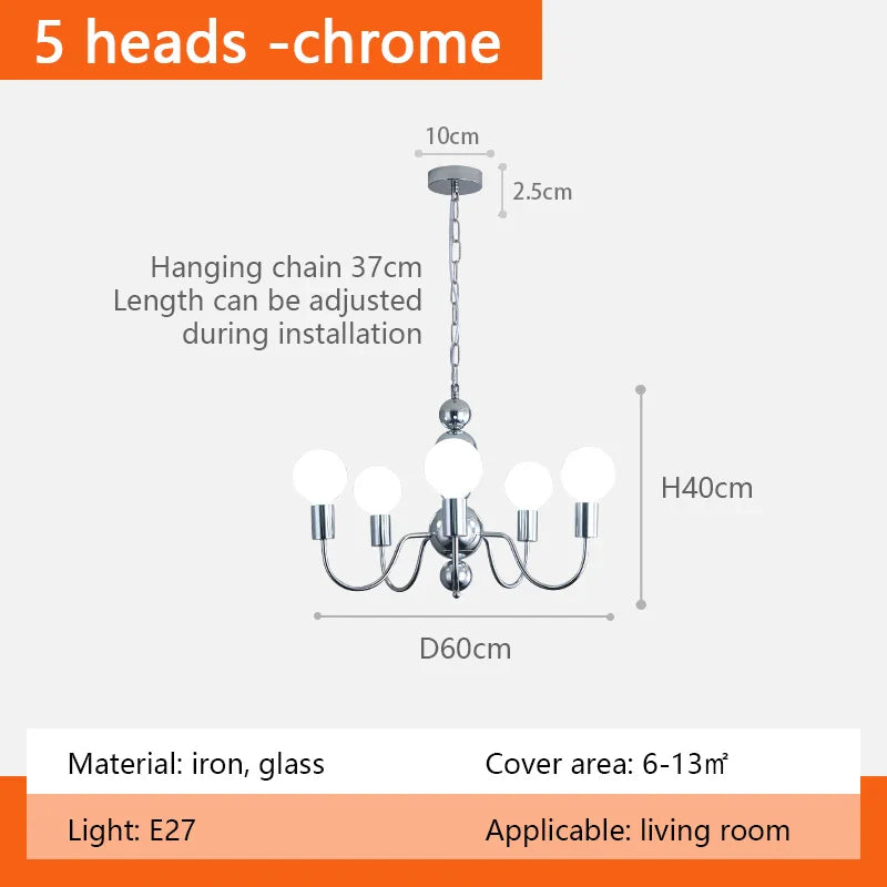 Sphere Chandelier: Modern Medieval Style Pendant Lighting for Living Room and Bedroom