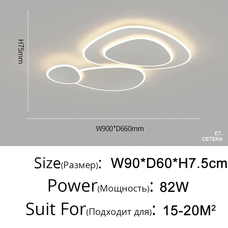 Modern Dimmable LED Ceiling Chandelier for Home Living Bedroom Study Room