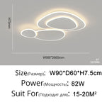 Modern Dimmable LED Ceiling Chandelier for Home Living Bedroom Study Room