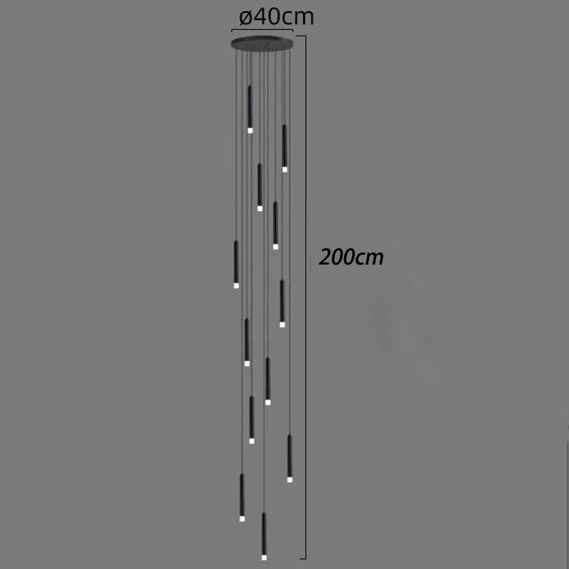 LED Staircase Chandeliers: Modern Pendant Light Lamps for Living Room Decor