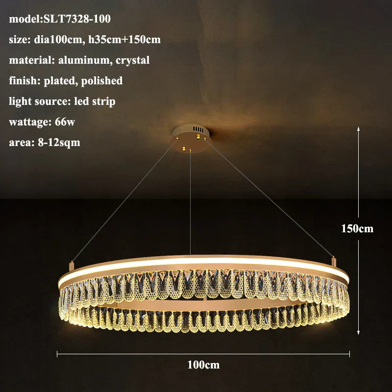 Modern Crystal LED Chandelier for Living Dining Room Decor