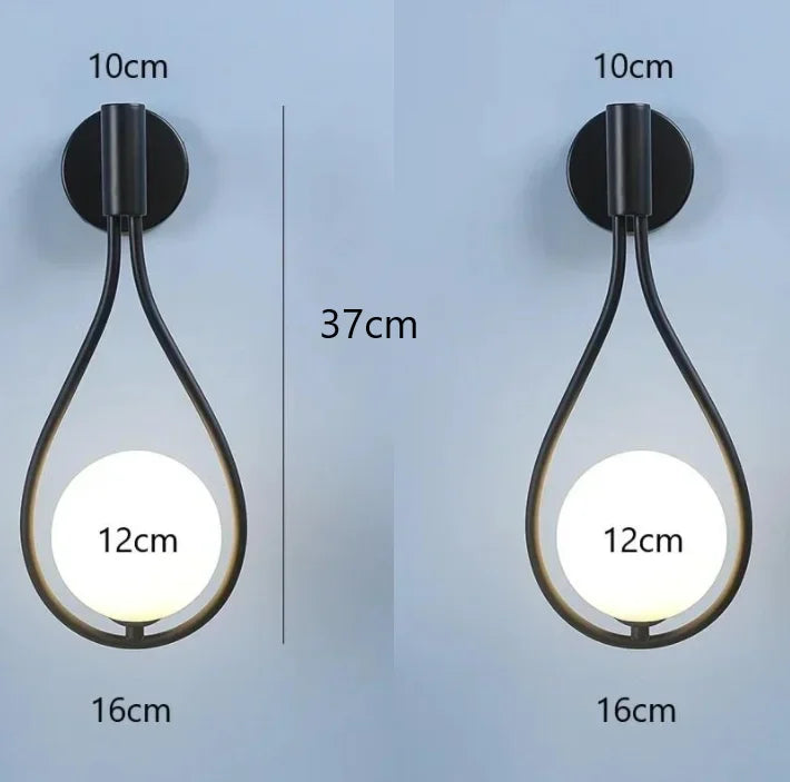Metal Glass Ball Wall Lamp: Modern Nordic Design for Living Room, Bedroom, Aisle & Staircase